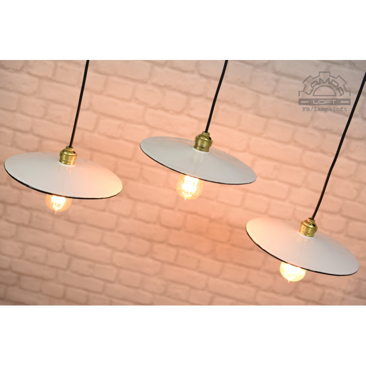 Lampy talerzykowe białe z lat 60'