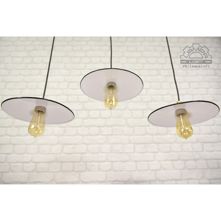 Lampy talerzykowe białe z lat 60'