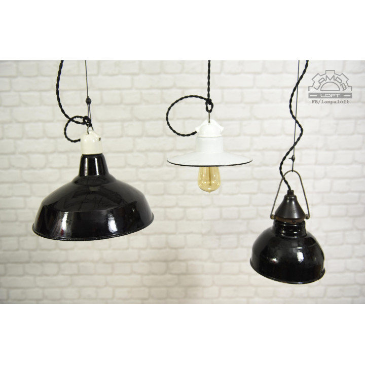 Lampa emaliowana z lat 30' SIEMENS