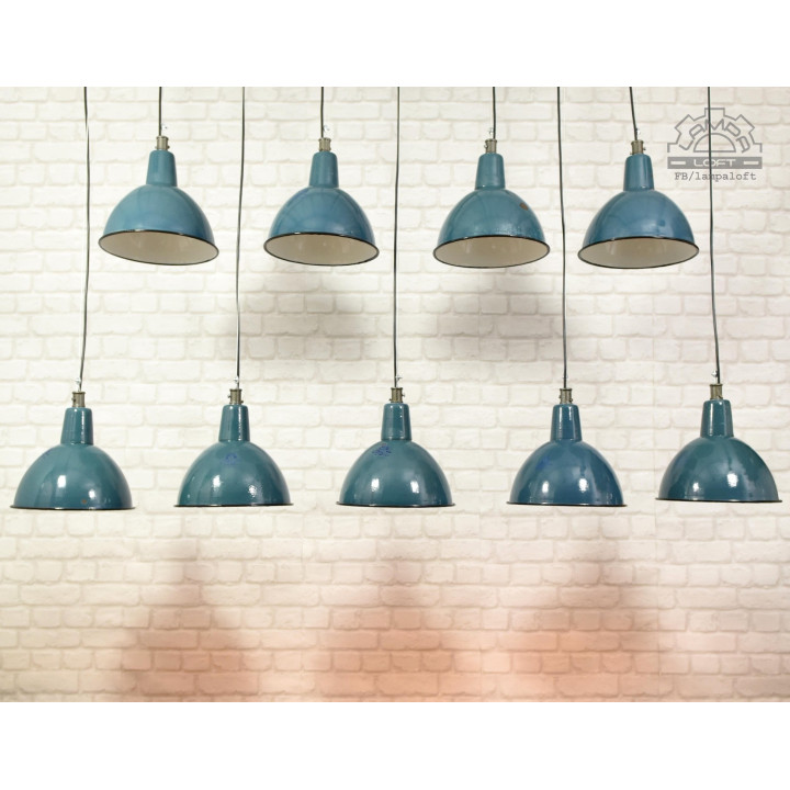 Lampa emaliowana OBg-1 z lat 60'