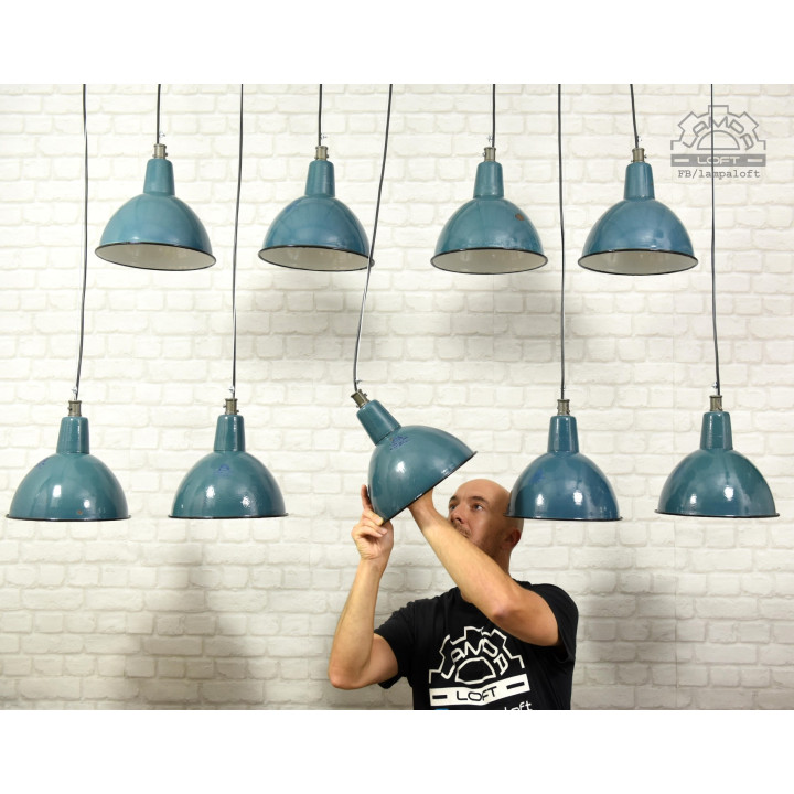 Lampa emaliowana OBg-1 z lat 60'