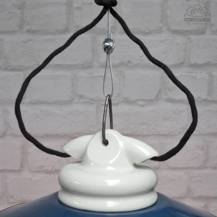 Lampa emaliowana porcelanowa z lat 50'