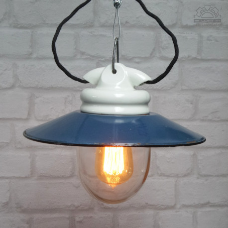 Lampa emaliowana porcelanowa z lat 50'