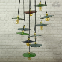 Emaliowane lampy talerzykowe z lat 60'