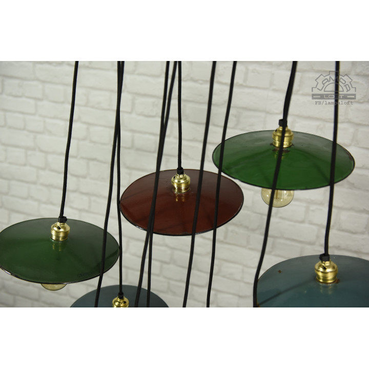 Emaliowane lampy talerzykowe z lat 60'