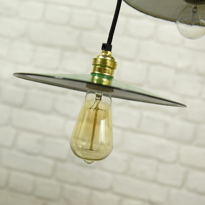 Emaliowane lampy talerzykowe z lat 60'