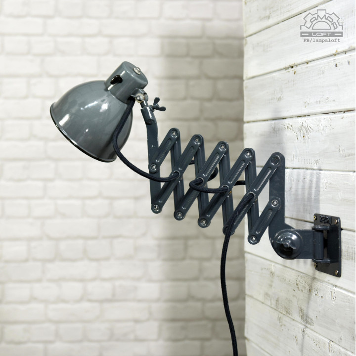 Emaliowana lampa nożycowa Rech
