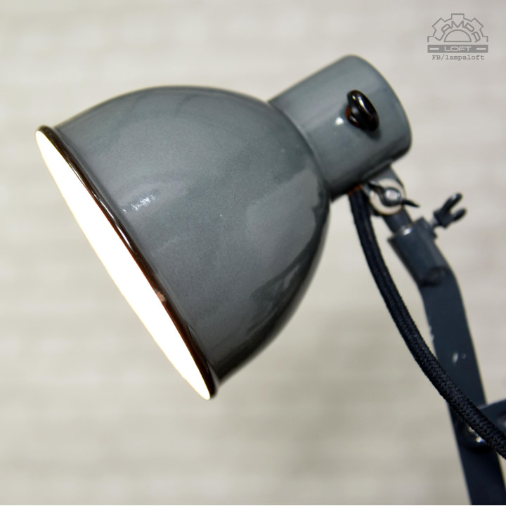 Emaliowana lampa nożycowa Rech