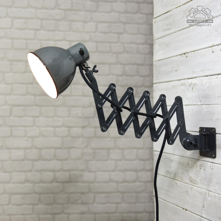 Emaliowana lampa nożycowa Rech