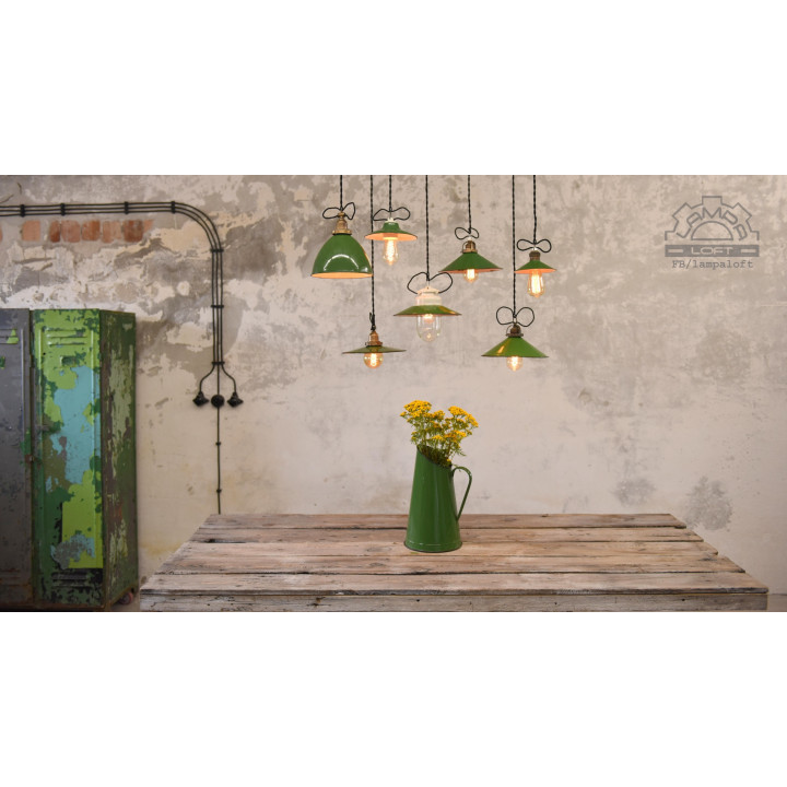 Zestaw lamp emaliowanych z lat 30'-50'