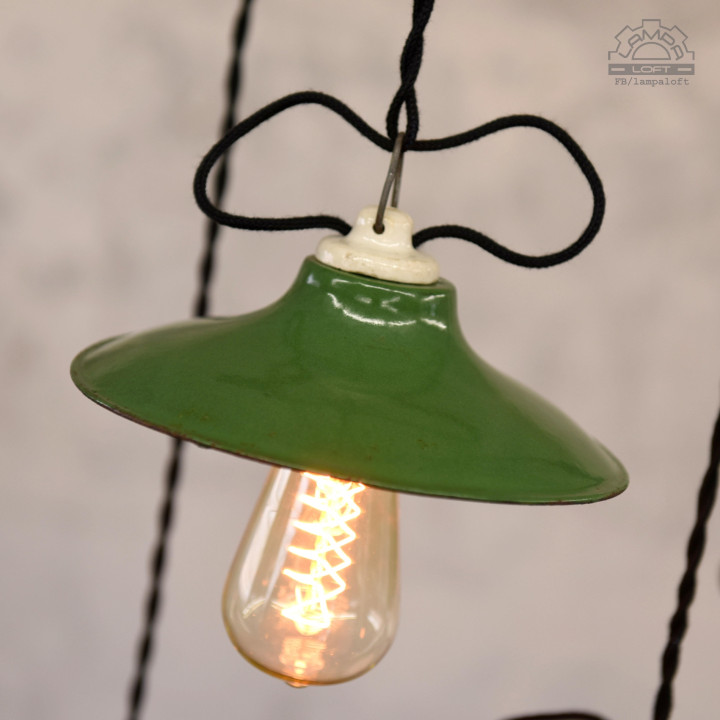 Zestaw lamp emaliowanych z lat 30'-50'