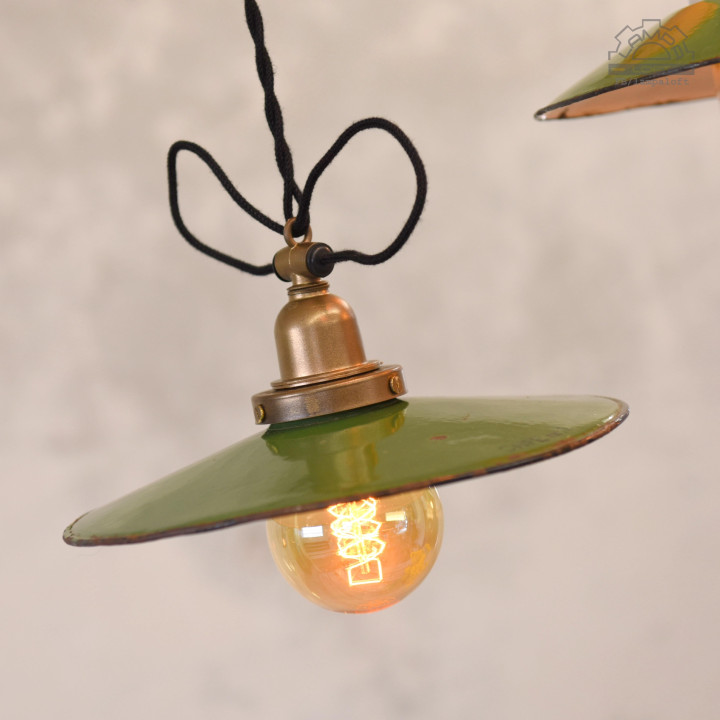 Zestaw lamp emaliowanych z lat 30'-50'