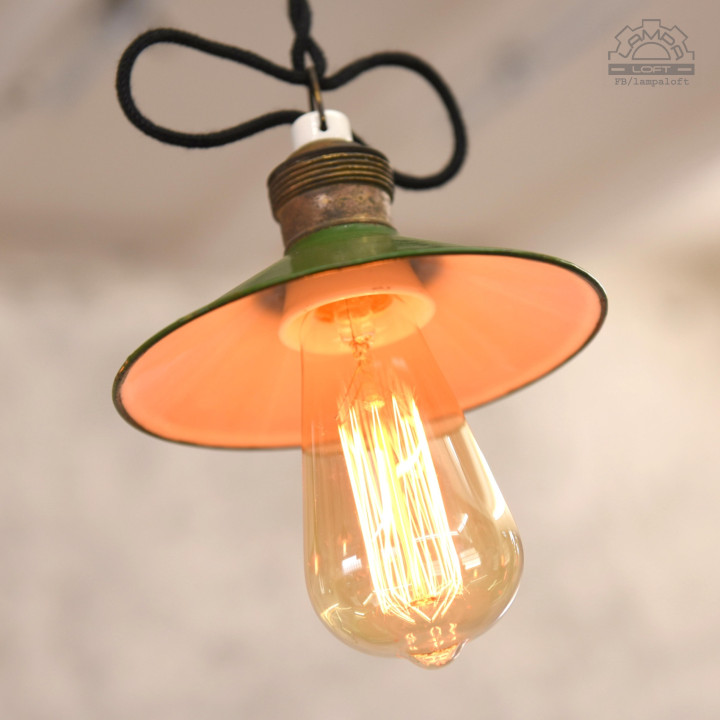 Zestaw lamp emaliowanych z lat 30'-60'