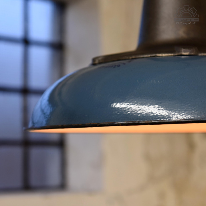 Emaliowana lampa industrialna OZż-2 z lat 50'