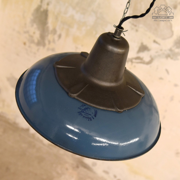Emaliowana lampa industrialna OZż-2 z lat 50'