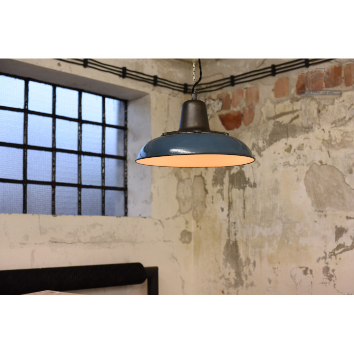Emaliowana lampa industrialna OZż-2 z lat 50'