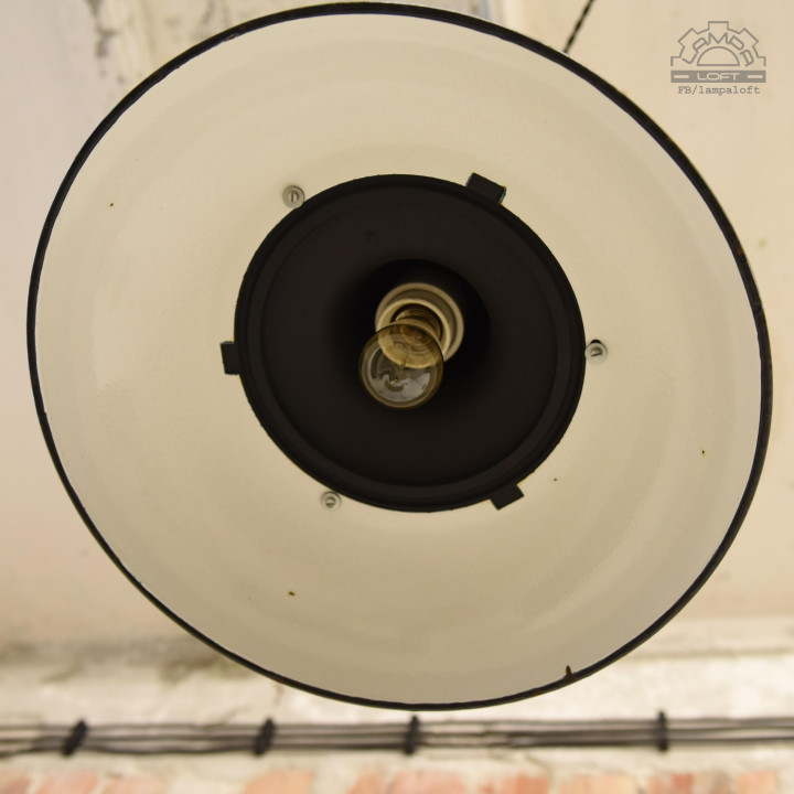 Emaliowana lampa industrialna OZż-2 z lat 50'