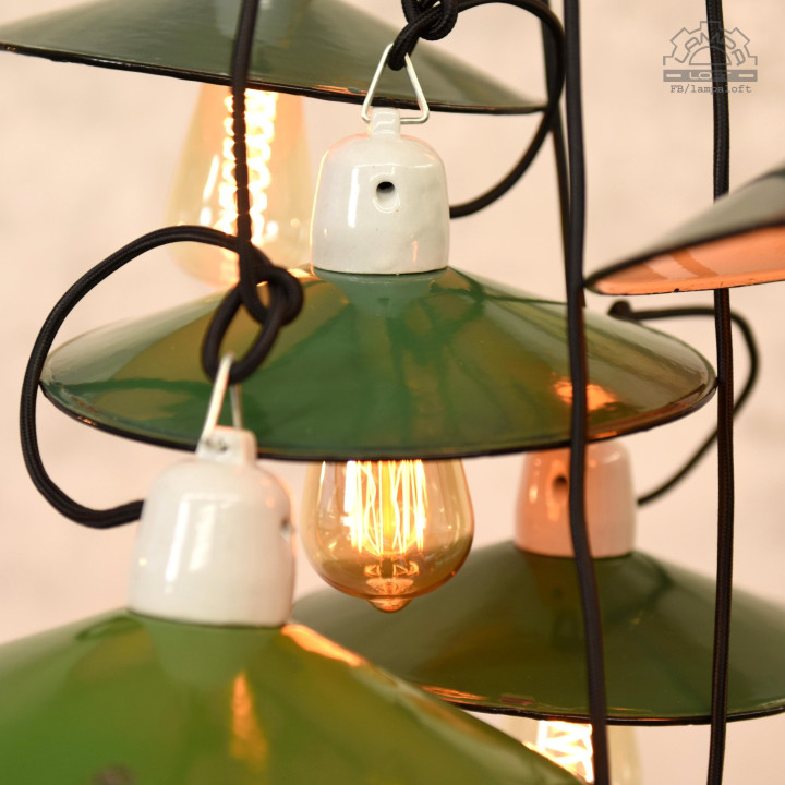 Emaliowane lampy talerzykowe
