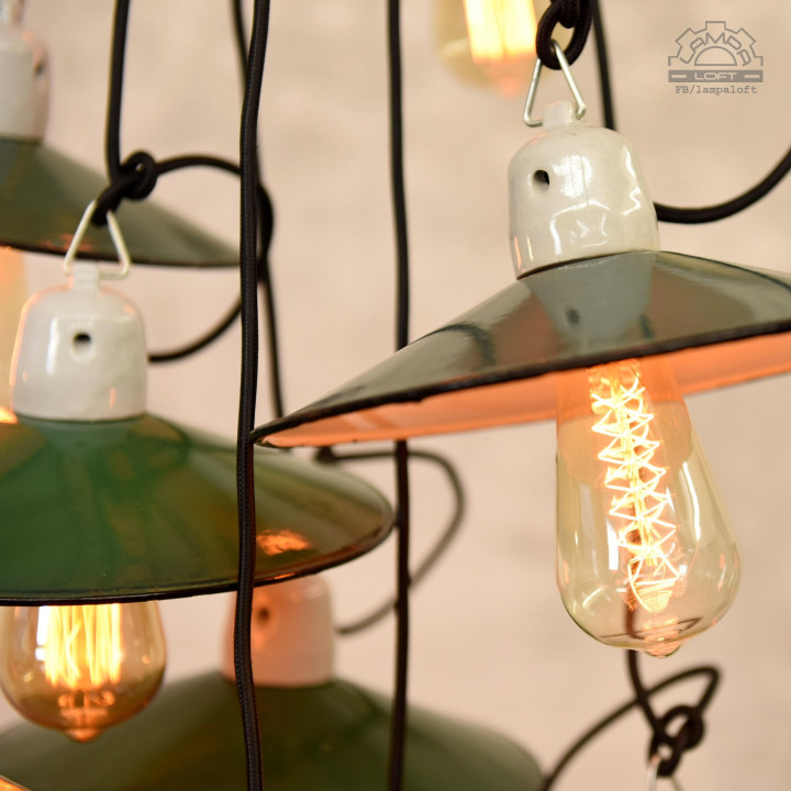 Emaliowane lampy talerzykowe