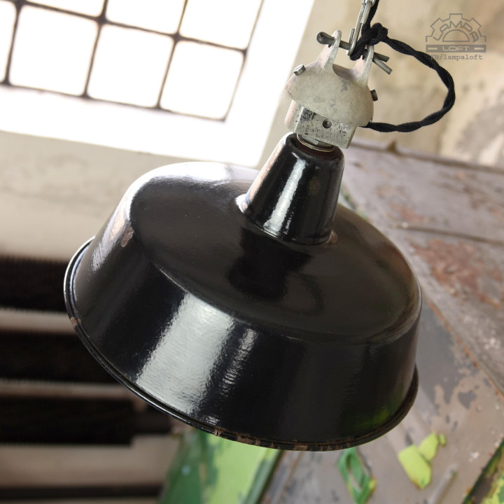 Niemiecka lampa industrialna LBL z lat 50'