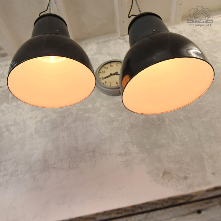 Węgierskie lampy industrialne EKA z lat 60'