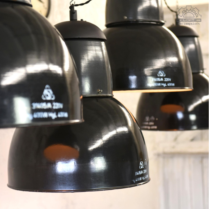 Węgierskie lampy industrialne EKA z lat 60'