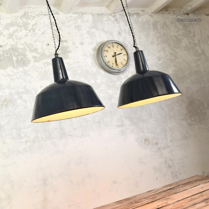Węgierskie lampy industrialne EKA z lat 50'