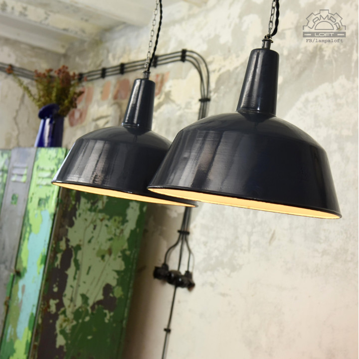 Węgierskie lampy industrialne EKA z lat 50'