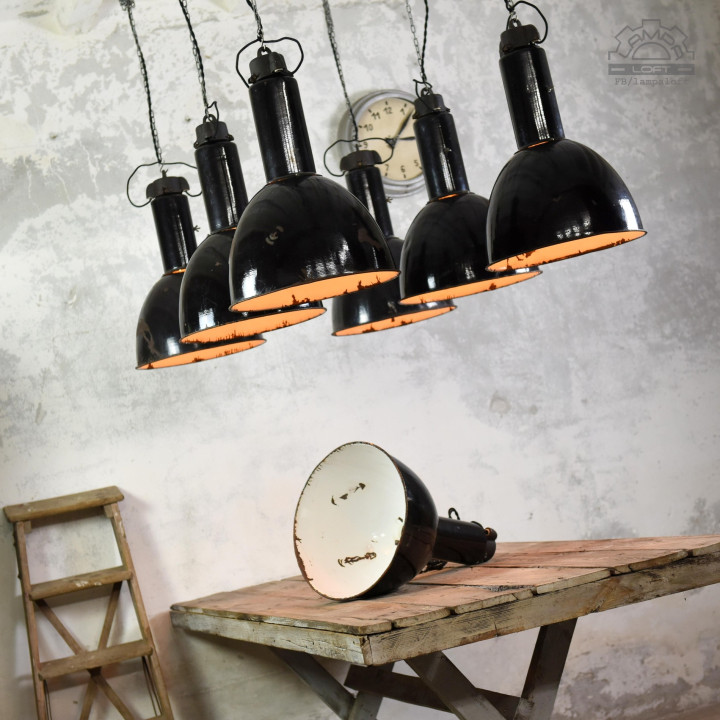 Lampy emaliowane Elektrosvit z lat 70'