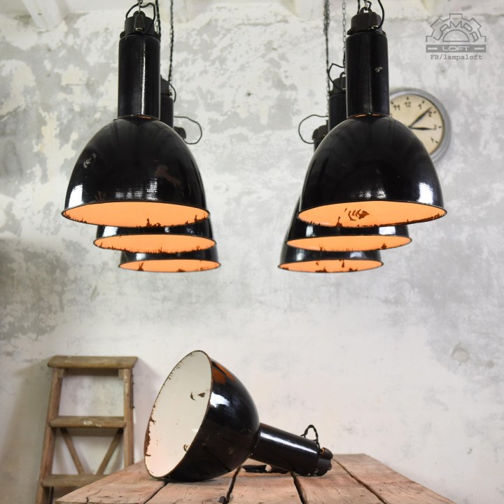 Lampy emaliowane Elektrosvit z lat 70'