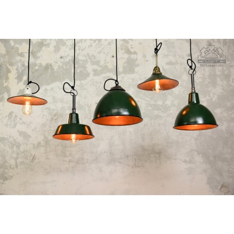 Zestaw lamp industrialnych z lat 50-70'