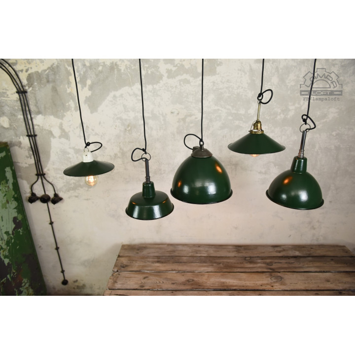 Set od industrial lamps 50-70's