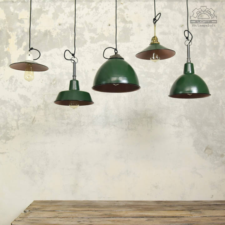 Set od industrial lamps 50-70's