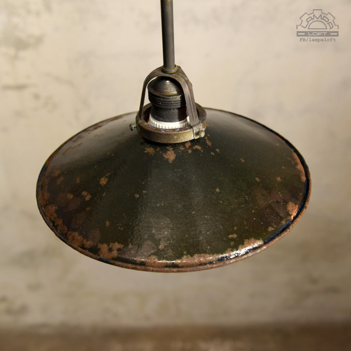 Lampy emaliowane talerzykowe z lat 30'