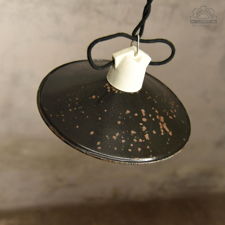 Lampy emaliowane talerzykowe z lat 30'
