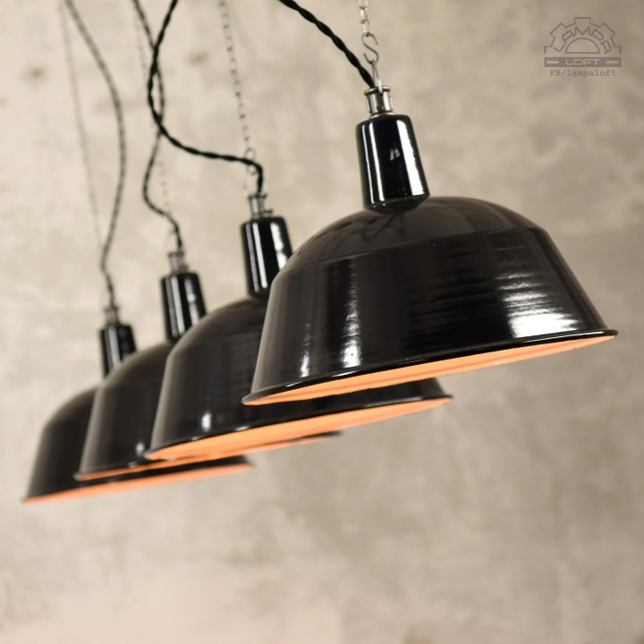 Emaliowane lampy industrialne