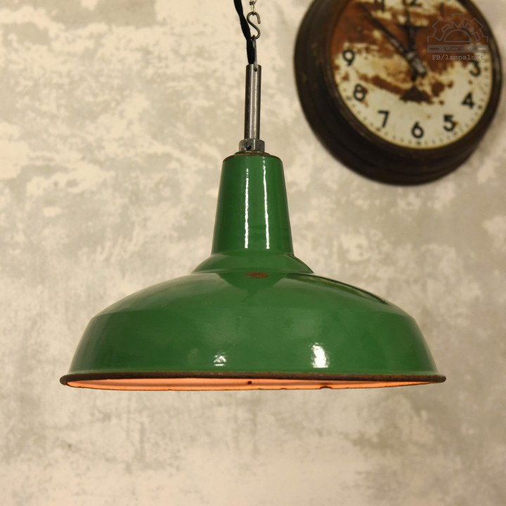 Lampa emaliowana Benjamin Electric z lat 50"