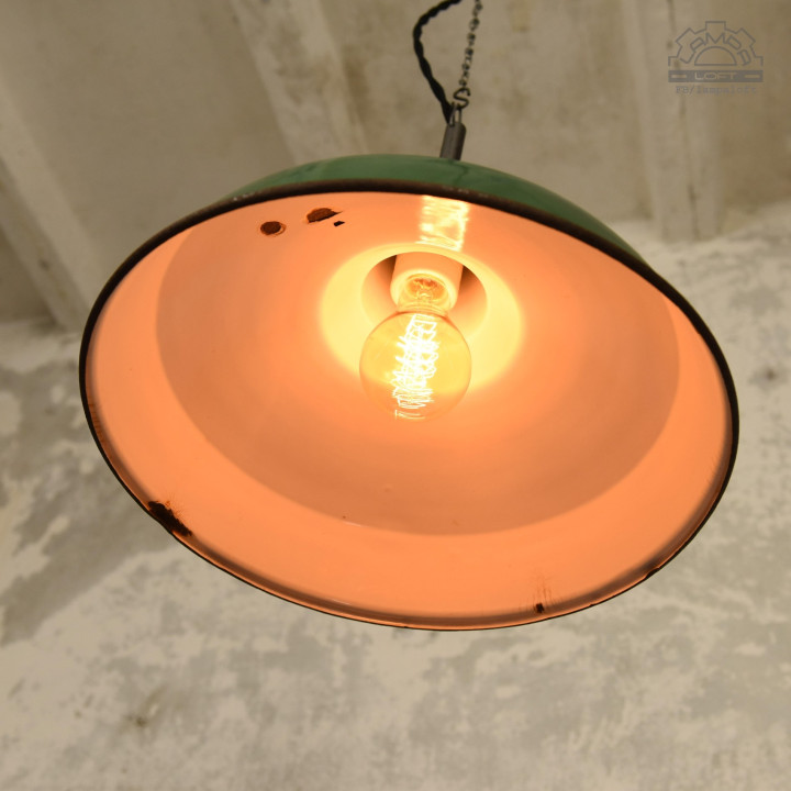 Lampa emaliowana Benjamin Electric z lat 50"