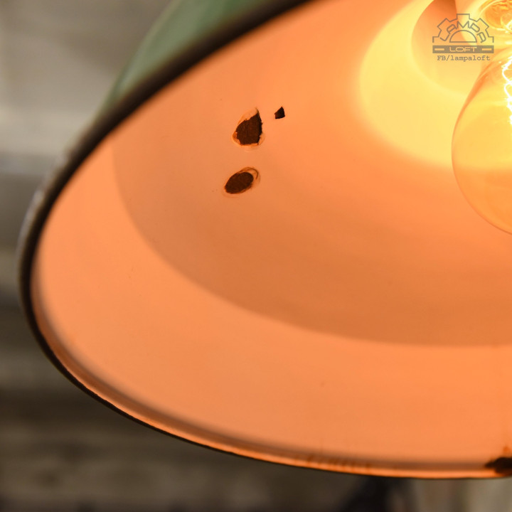 Lampa emaliowana Benjamin Electric z lat 50"