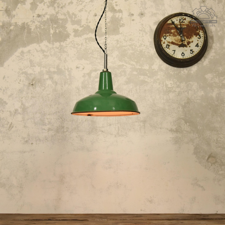 Lampa emaliowana Benjamin Electric z lat 50"