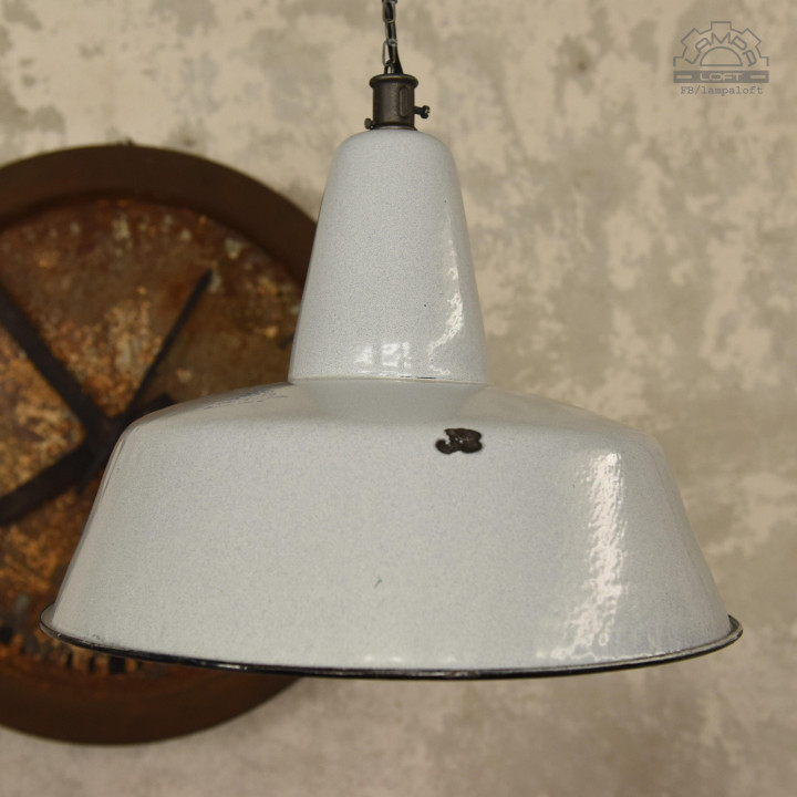 Emaliowane lampy industrialne OBs-3 z lat 60/70'