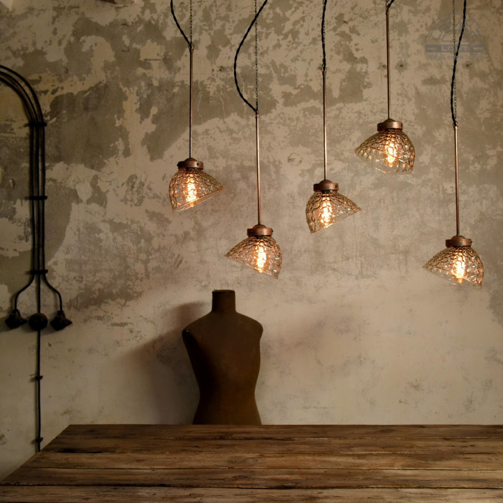 Lampa z kloszem szklanym BRABORK z lat 30'