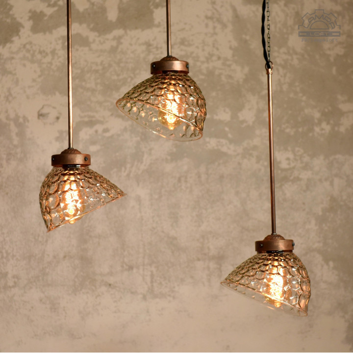 Lampa z kloszem szklanym BRABORK z lat 30'