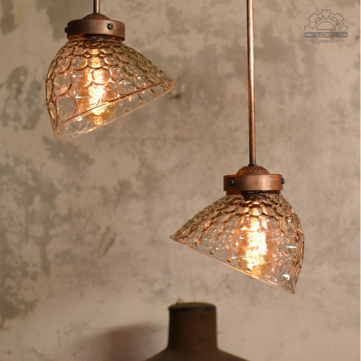 Lampa z kloszem szklanym BRABORK z lat 30'