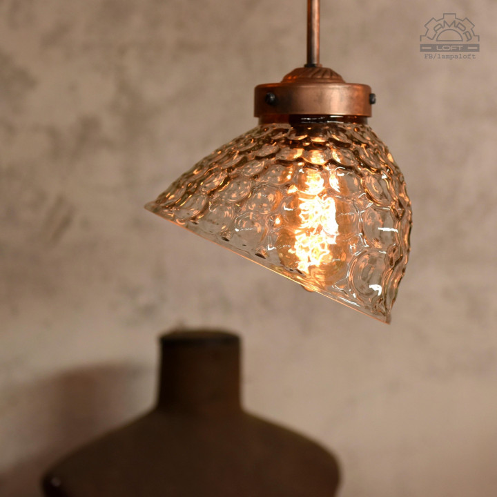 Lampa z kloszem szklanym BRABORK z lat 30'