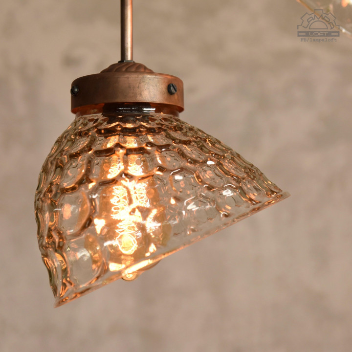 Lampa z kloszem szklanym BRABORK z lat 30'