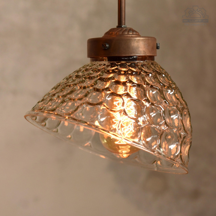 Lampa z kloszem szklanym BRABORK z lat 30'