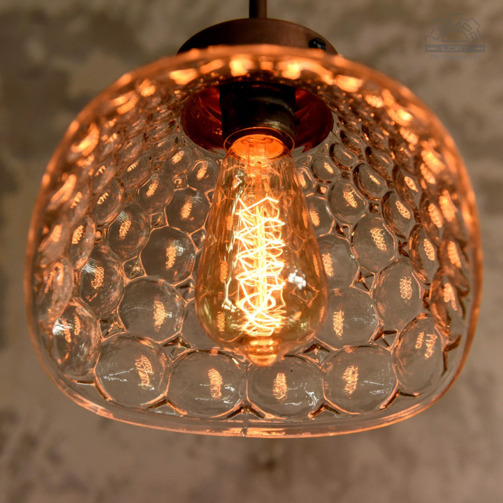 Lampa z kloszem szklanym BRABORK z lat 30'