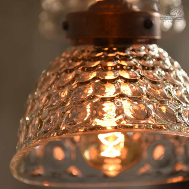 Lampa z kloszem szklanym BRABORK z lat 30'