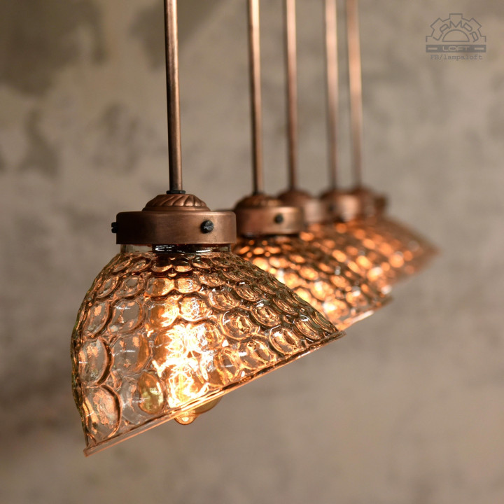 Lampa z kloszem szklanym BRABORK z lat 30'